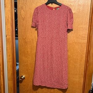 Dip Red Patterned Midi Dress